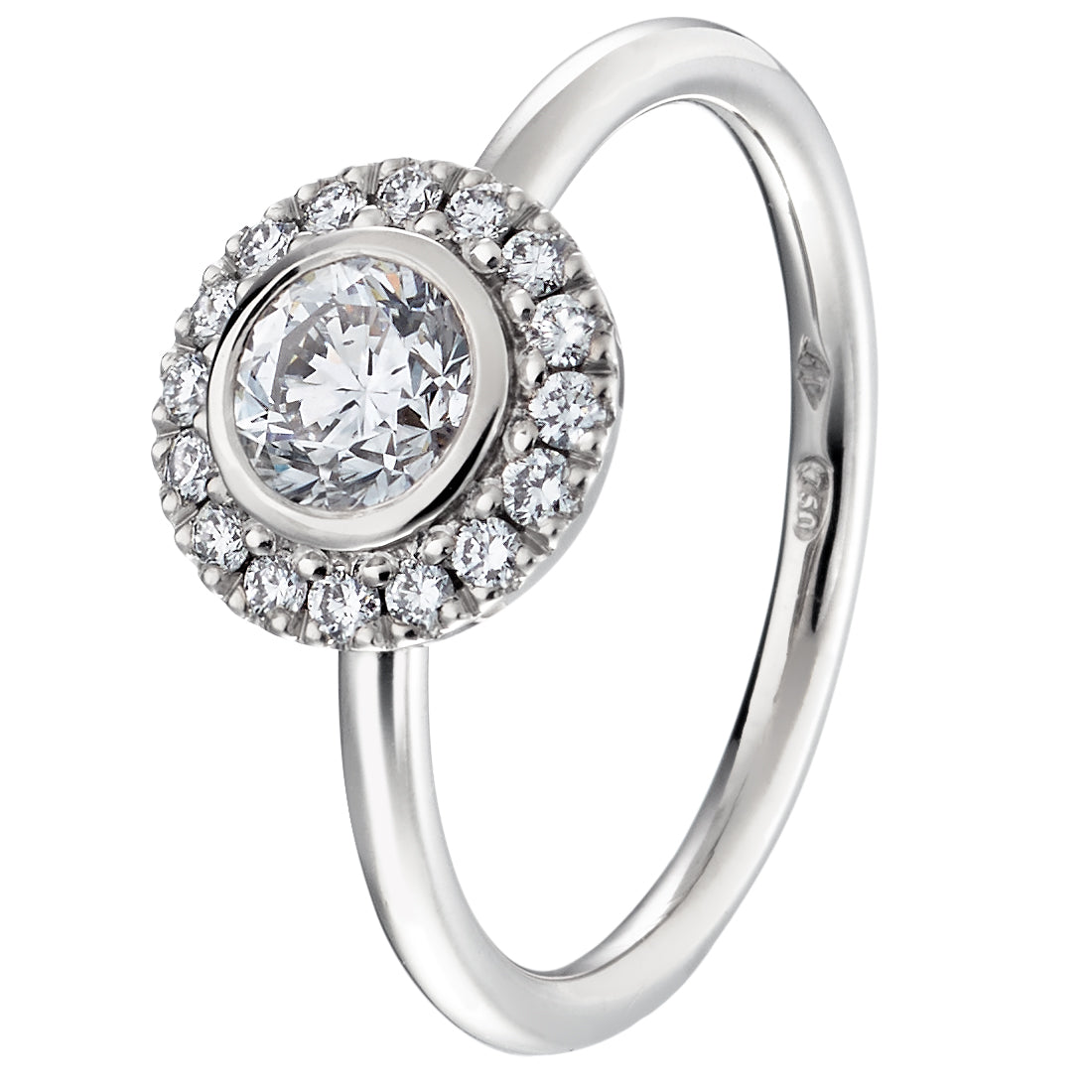 BLACK LABEL PYÖREÄ HALO- TIMANTTISORMUS